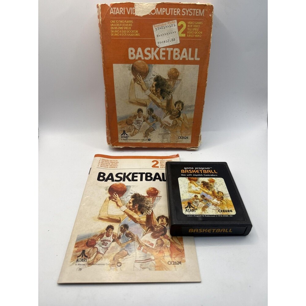Basketball Atari 2600 1978 Game Cart CIB Box Manual NTSC-U/C Sports Atari